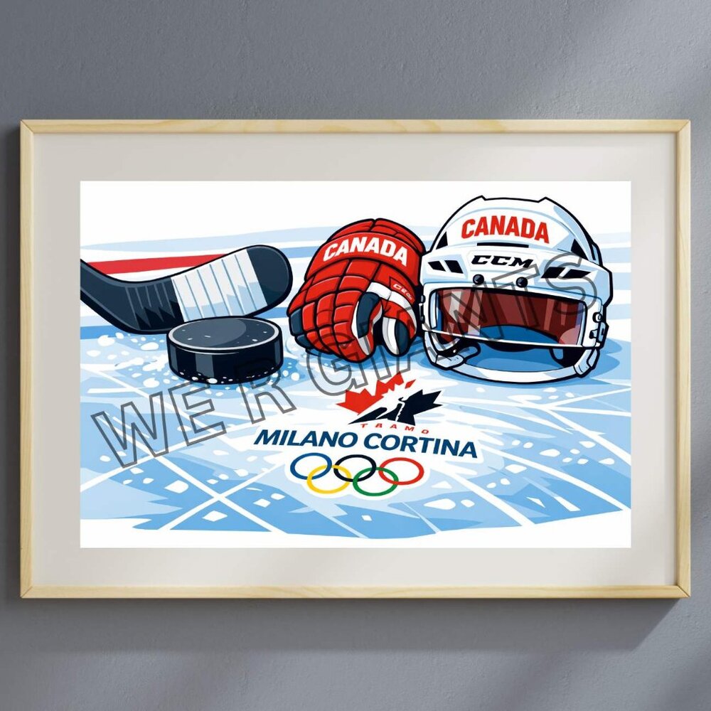 Team Canada Olympic Hockey Print 17x11 Candaian Hockey Poster